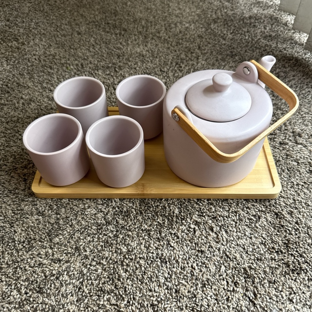 Tea Set with Tray-Lavender - Picture 7 of 9